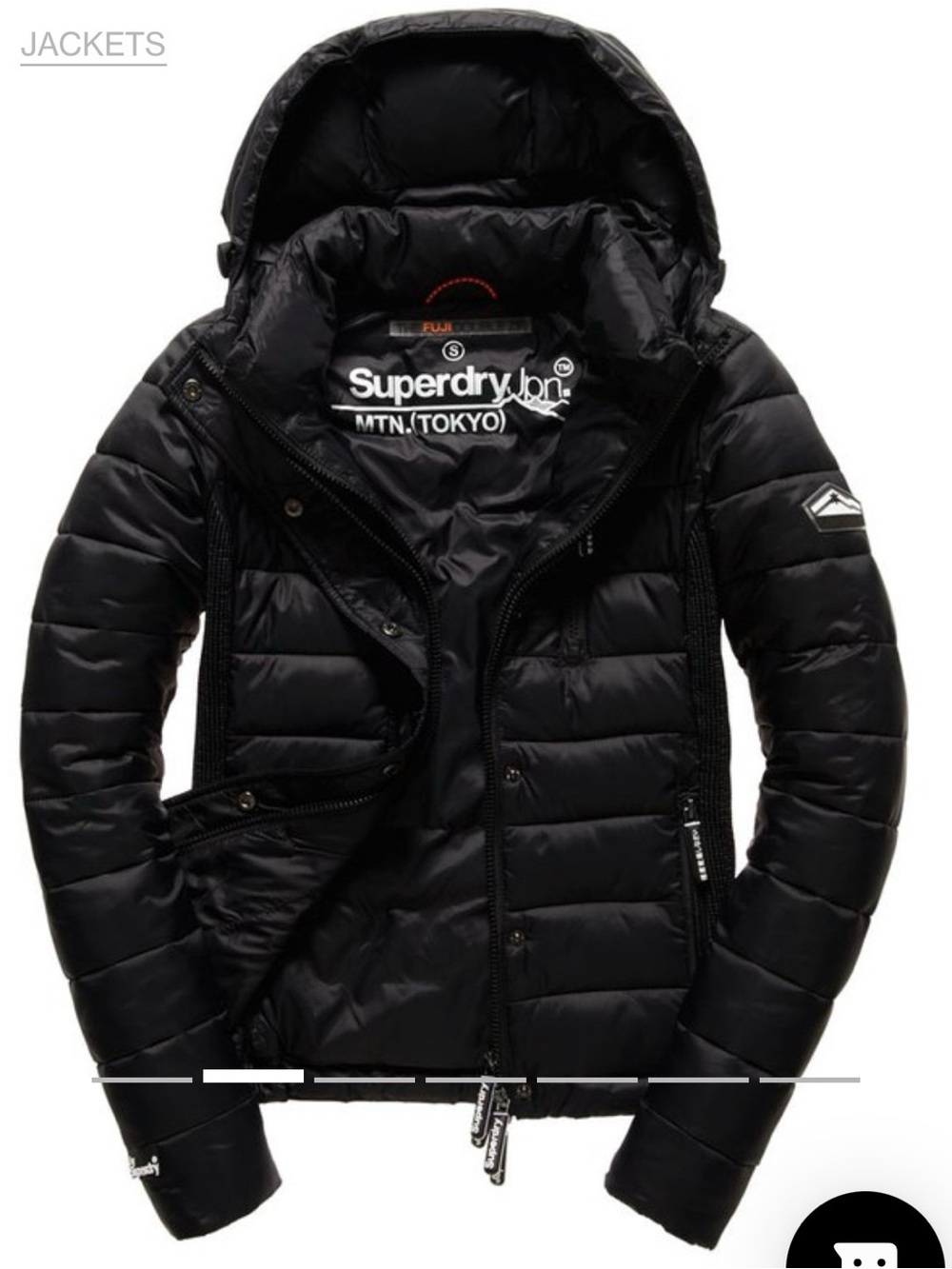 Superdry Black Hooded Quilted Puffer Coat
